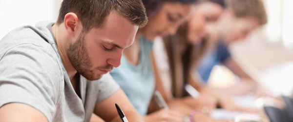 students taking a test